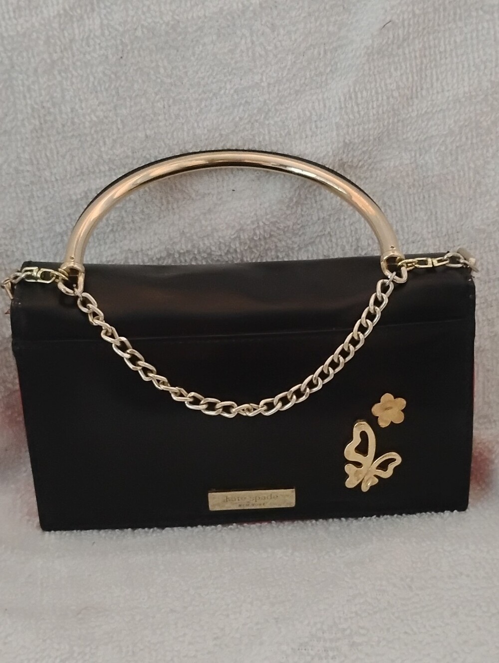 Kate Spade New York Patton Leather Upcycled Novelty Bag Gold Tone Hardware - Picture 3 of 15